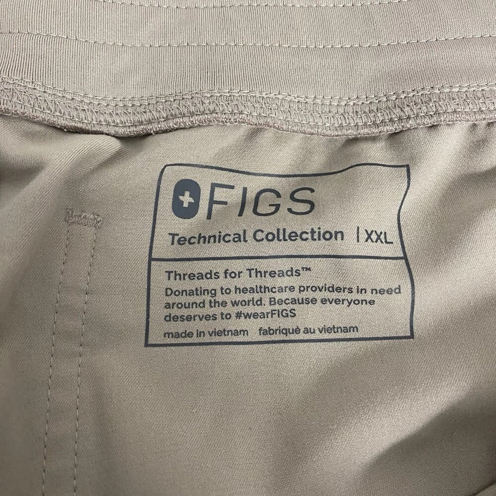 Figs Women's Livingston Basic Scrub Pants Tan Brown Khaki Nursing Size XXL 2XL - Picture 5 of 6